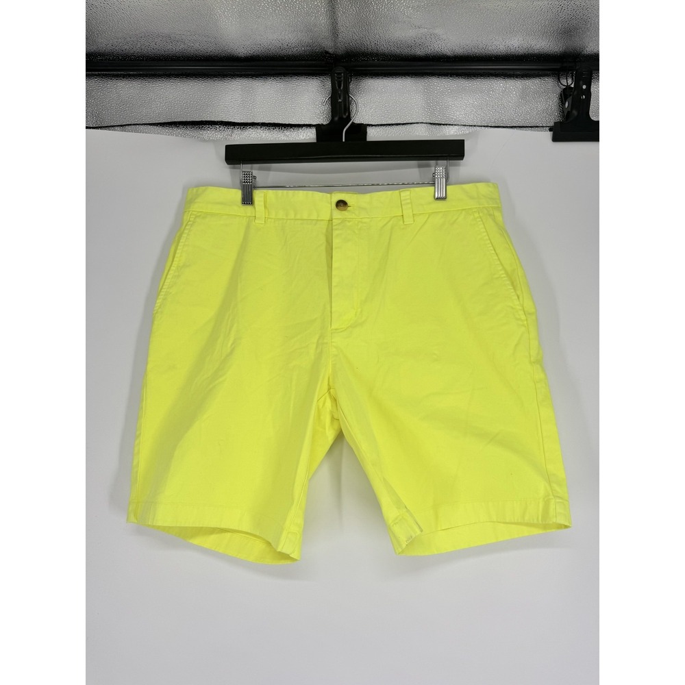 Vineyard Vines Breaker Chino Shorts Mens 36 Neon Yellow Classic Fit 9" Inseam